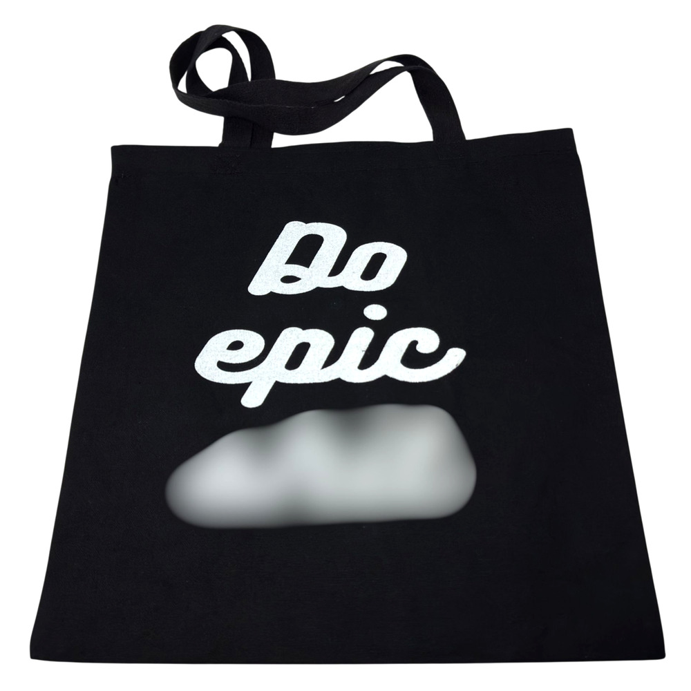 Do Epic Sh*t Tote Bag Black 100% Cotton Canvas QTEES Grocery Shopping Beach Gift